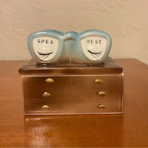 Antique “spec rest” glasses holder and trinket box